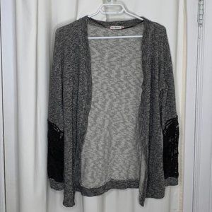Bershka cardigan with crochet trimmed sleeves